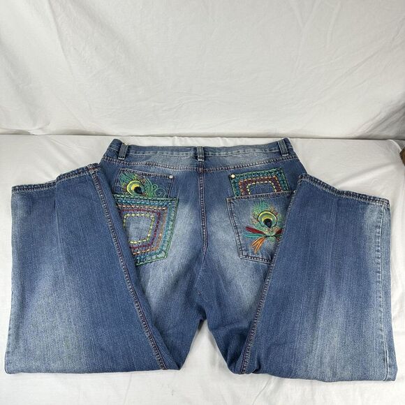 RARE VTG Coogi Jeans Australia Denim Embroidered Stitch Baggy Rap Hip Hop 44x34 - Picture 3 of 13